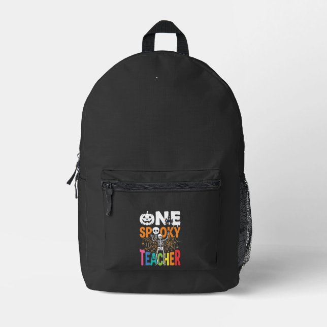 One Spooky Teacher Halloween Design_1 Printed Backpack (Front)