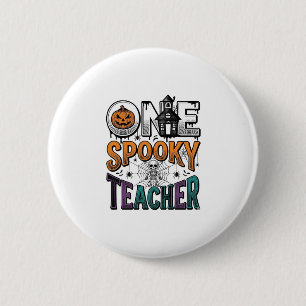 One Spooky Teacher Halloween Vector Design_1 6 Cm Round Badge