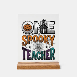 One Spooky Teacher Halloween Vector Design_1 Acrylic Sign