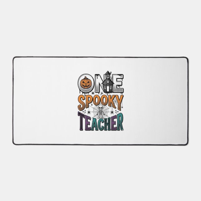 One Spooky Teacher Halloween Vector Design_1 Desk Mat (Front)