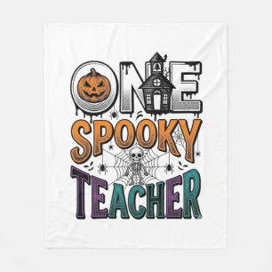 One Spooky Teacher Halloween Vector Design_1 Fleece Blanket