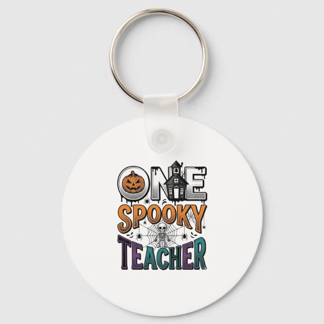 One Spooky Teacher Halloween Vector Design_1 Key Ring (Front)