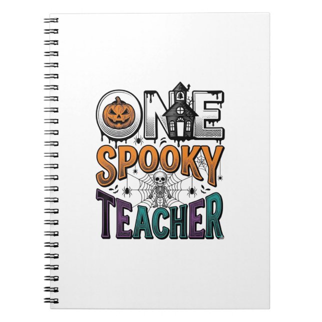 One Spooky Teacher Halloween Vector Design_1 Notebook (Front)