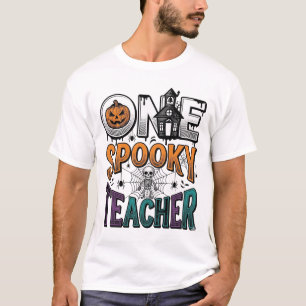 One Spooky Teacher Halloween Vector Design_1 T-Shirt