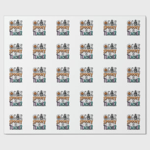 One Spooky Teacher Halloween Vector Design_1 Wrapping Paper