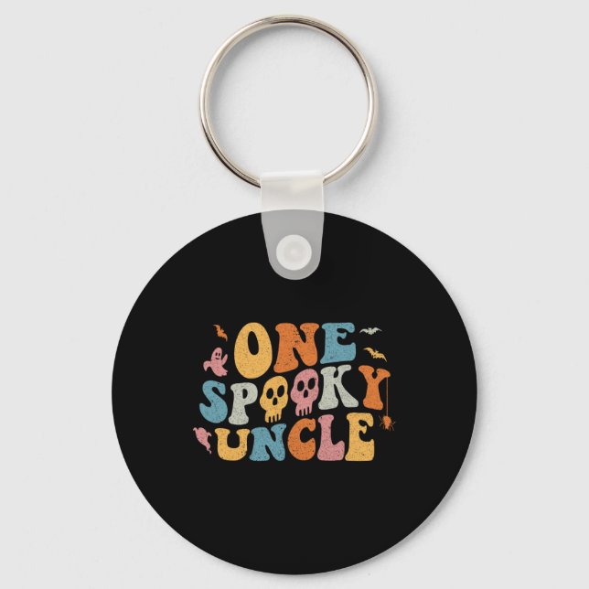 One Spooky Uncle Groovy Halloween Costume  Key Ring (Front)
