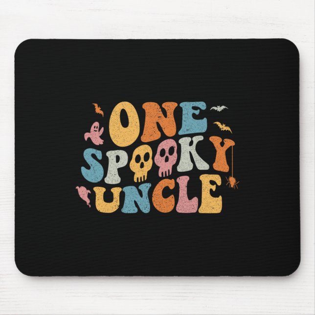 One Spooky Uncle Groovy Halloween Costume  Mouse Mat (Front)