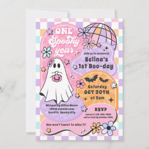 One Spooky Year Halloween Ghost 1st Birthday Invitation