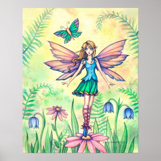One Spring Day Flower Fairy Art Poster (Front)
