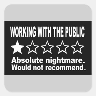 One Star Review  2 Square Sticker