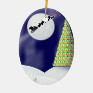 One Starry Night Ceramic Tree Decoration