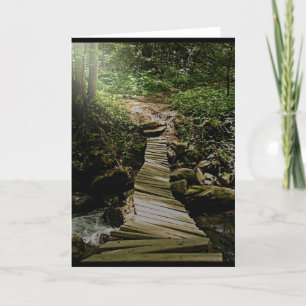 One Step at a Time Forest Wooden Bridge Photo Card