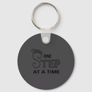 One Step At A Time Progress Motivational Rehab  Key Ring