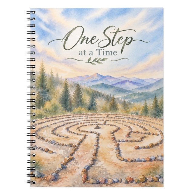 One Step at a Time Stone Labyrinth Notebook (Front)