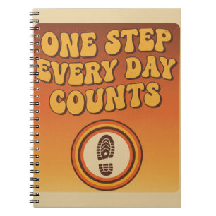 One Step Every Day – Retro Motivational Notebook