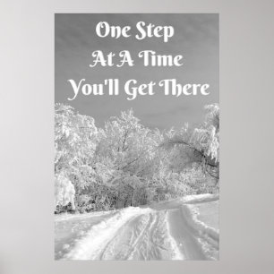 "One Step" Inspirational Wall Art Poster