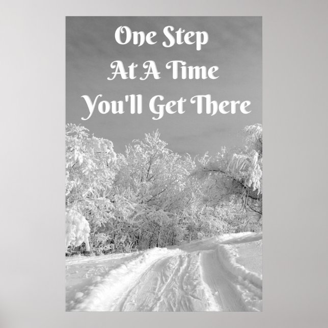 "One Step" Inspirational Wall Art Poster (Front)