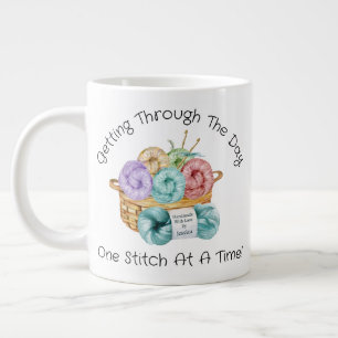 One Stitch At A Time Personalised Giant Coffee Mug
