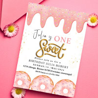 One Sweet 1nd Doughnut pink cream Birthday Party 