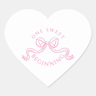 One Sweet Beginning Pink And White Wedding Seals