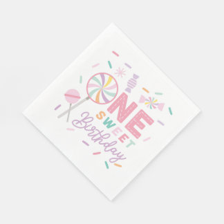 One Sweet Birthday Luncheon Napkin