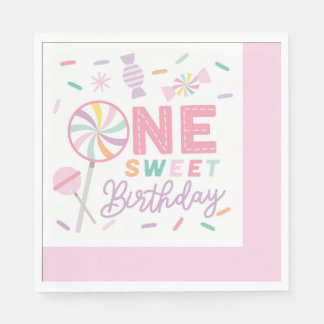 One Sweet Birthday Luncheon Napkin