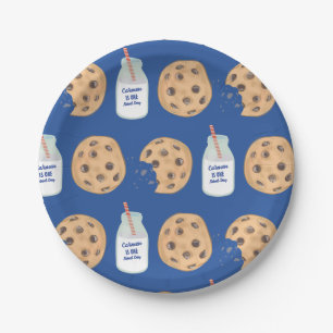 One Sweet Boy Cookie Pattern First Birthday Paper Plate