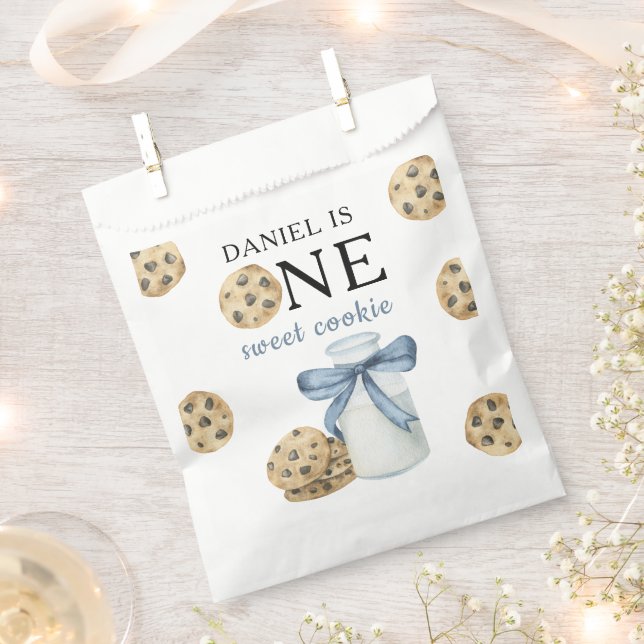 One Sweet Cookie and Milk First Birthday   Favour Bags (Clipped)