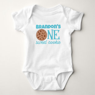 One Sweet Cookie Blue First Birthday Baby Bodysuit