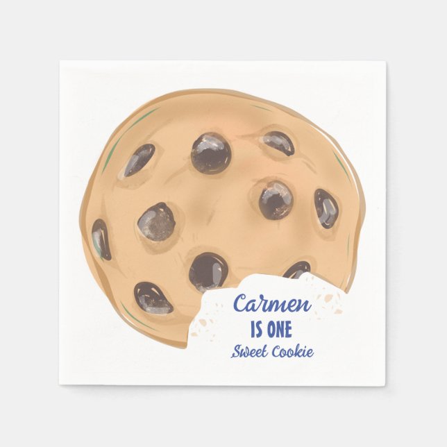 One Sweet Cookie First Birthday Napkin (Front)