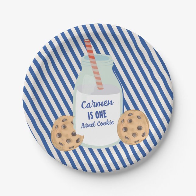 One Sweet Cookie First Birthday Paper Plate (Front)