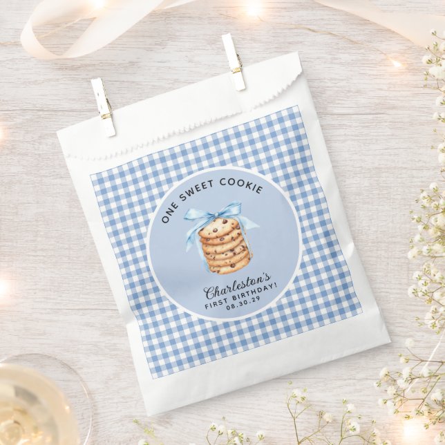One Sweet Cookie First Boy Birthday  Favour Bags (Clipped)