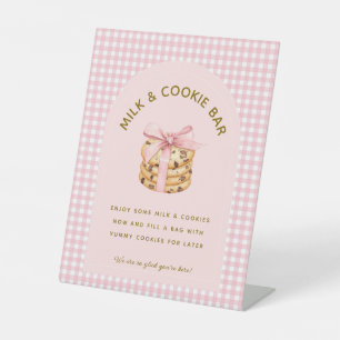 One Sweet Cookie Girl First Birthday Milk & Cookie Pedestal Sign