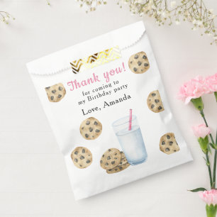 One Sweet Cookies & Milk Birthday Thank you Favour Bags