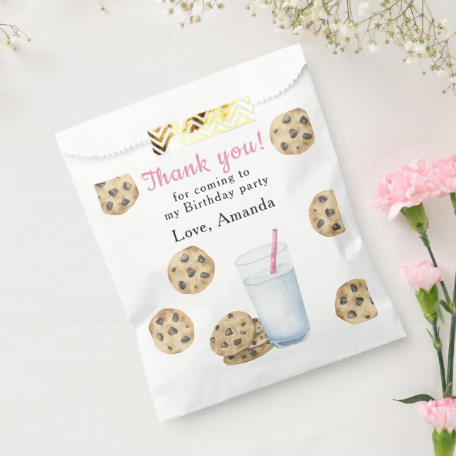 One Sweet Cookies & Milk Birthday Thank you Favour Bags (Sealed)