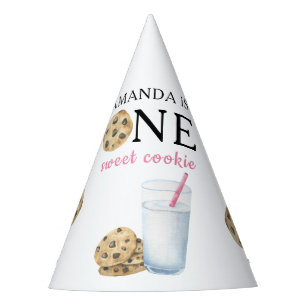 One Sweet Cookies & Milk Girl First Birthday   Party Hat