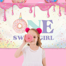 One Sweet Girl Pastel Unicorn Doughnuts Birthday