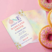 One Sweet Girl Pastel Unicorn Doughnuts Birthday