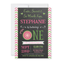 One Sweet Melon 1st Birthday Invitation
