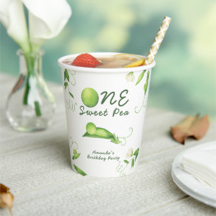 One Sweet Pea First Birthday Paper Cups