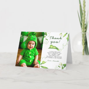 One Sweet Pea First Birthday Thank You Card