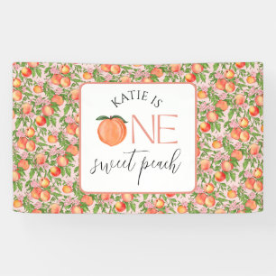 One Sweet Peach 1st Birthday Banner