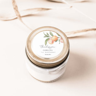 One Sweet Peach 1st Birthday Classic Round Sticker