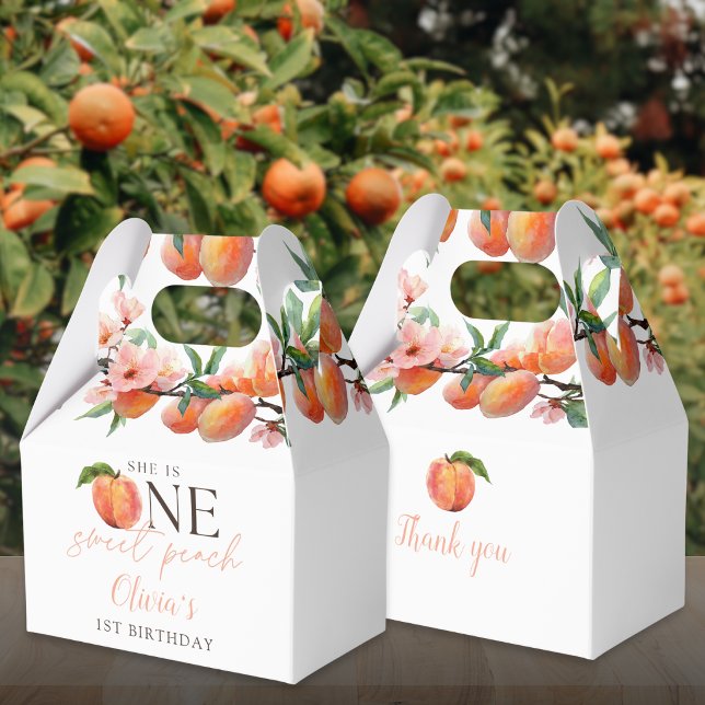 One Sweet Peach 1st Birthday  Favour Box (One Sweet Peach 1st Birthday Favor Boxes)