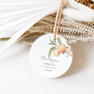 One Sweet Peach 1st Birthday Favour Tags