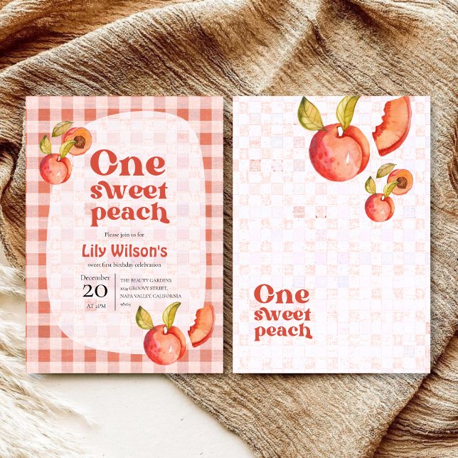One Sweet Peach 1st Birthday Invitation | Girl (Creator Uploaded)