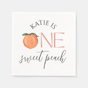 One Sweet Peach 1st Birthday Napkin