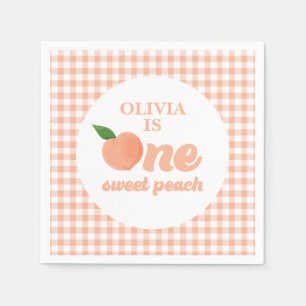 One Sweet Peach 1st Birthday Napkin