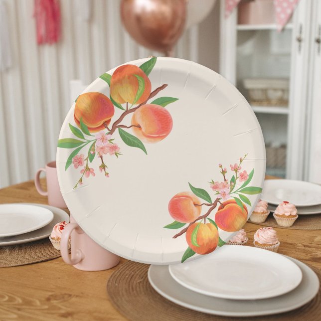One Sweet Peach 1st Birthday  Paper Plate (Creator Uploaded)