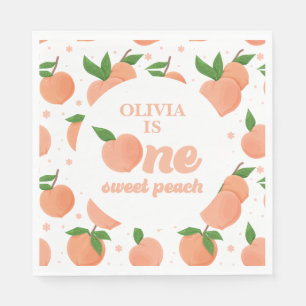 One Sweet Peach Birthday Napkin